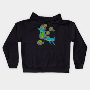 Swimming Whales Kids Hoodie